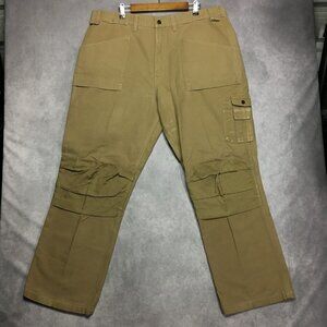 Blaklader Mens Cargo Work Pants size 42x32 Brown Thick‎ Canvas Pockets Trades
